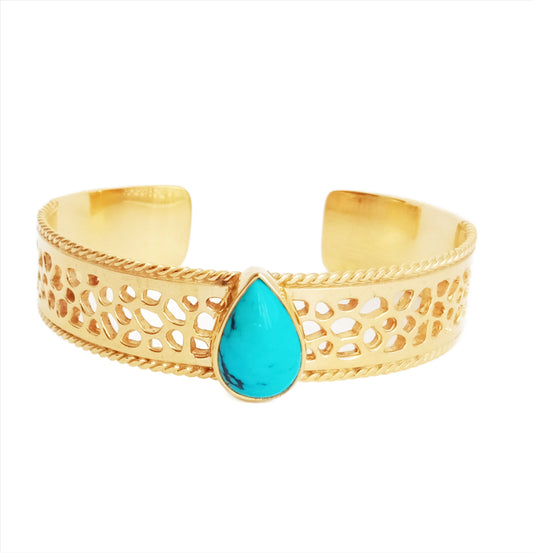 Labyrinth Gold Custom Gemstone Coral Bracelet