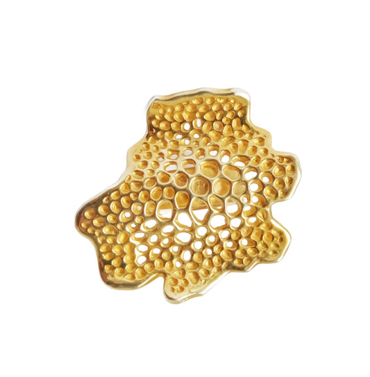 Labyrinth Gold Coral Wave Ring