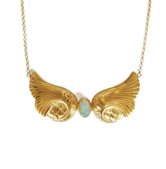 Siren Gold and Opal Mermaid Tail Necklace