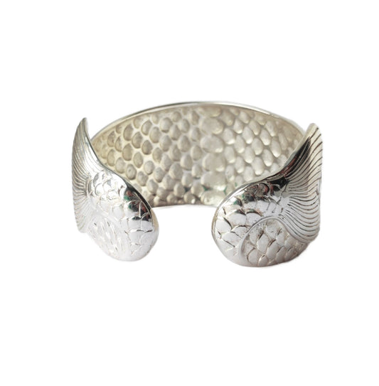 Siren Mermaid Silver Cuff Bracelet